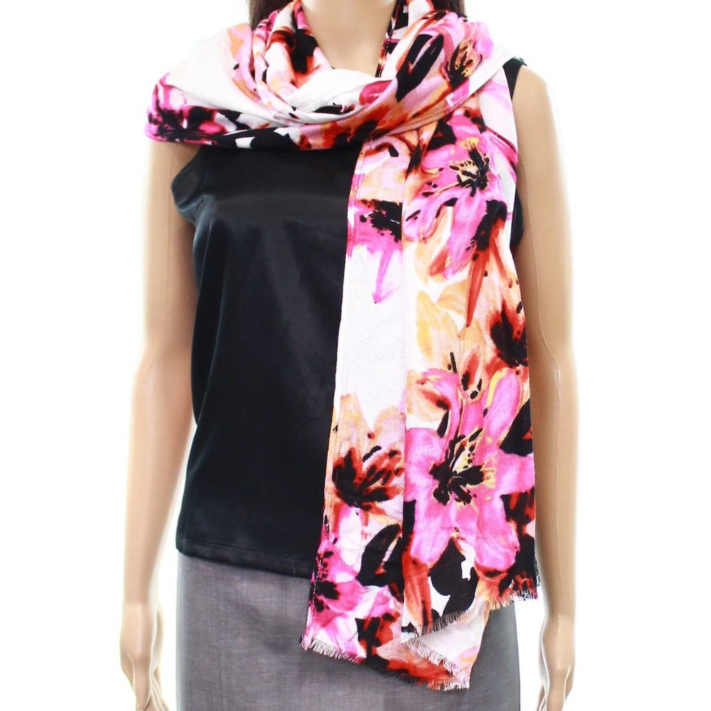 INC International Concepts Sunset Floral Wrap Pink